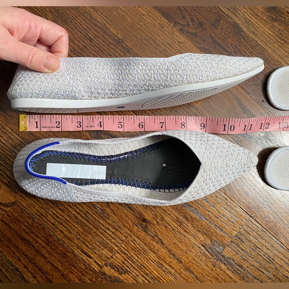 Rothy's The Point flats size 9 “Salt” honeycomb retired discontinued white cream - Picture 2 of 16